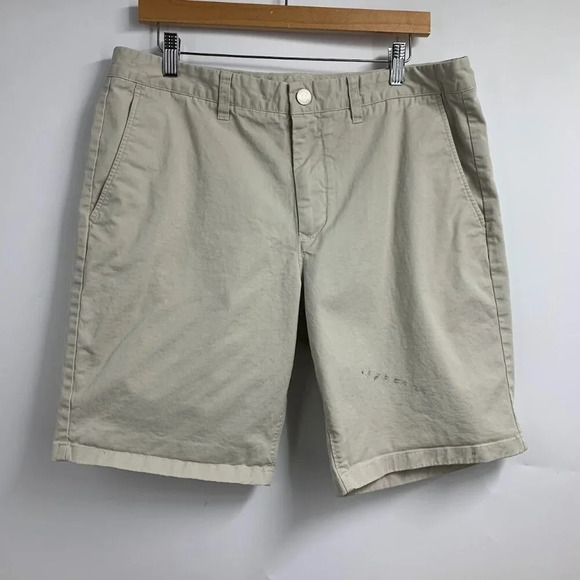 BONOBOS‎ Men's Stretch Washed Cotton Flat Front Chino 9-Inch Shorts Size 35 - Picture 1 of 13